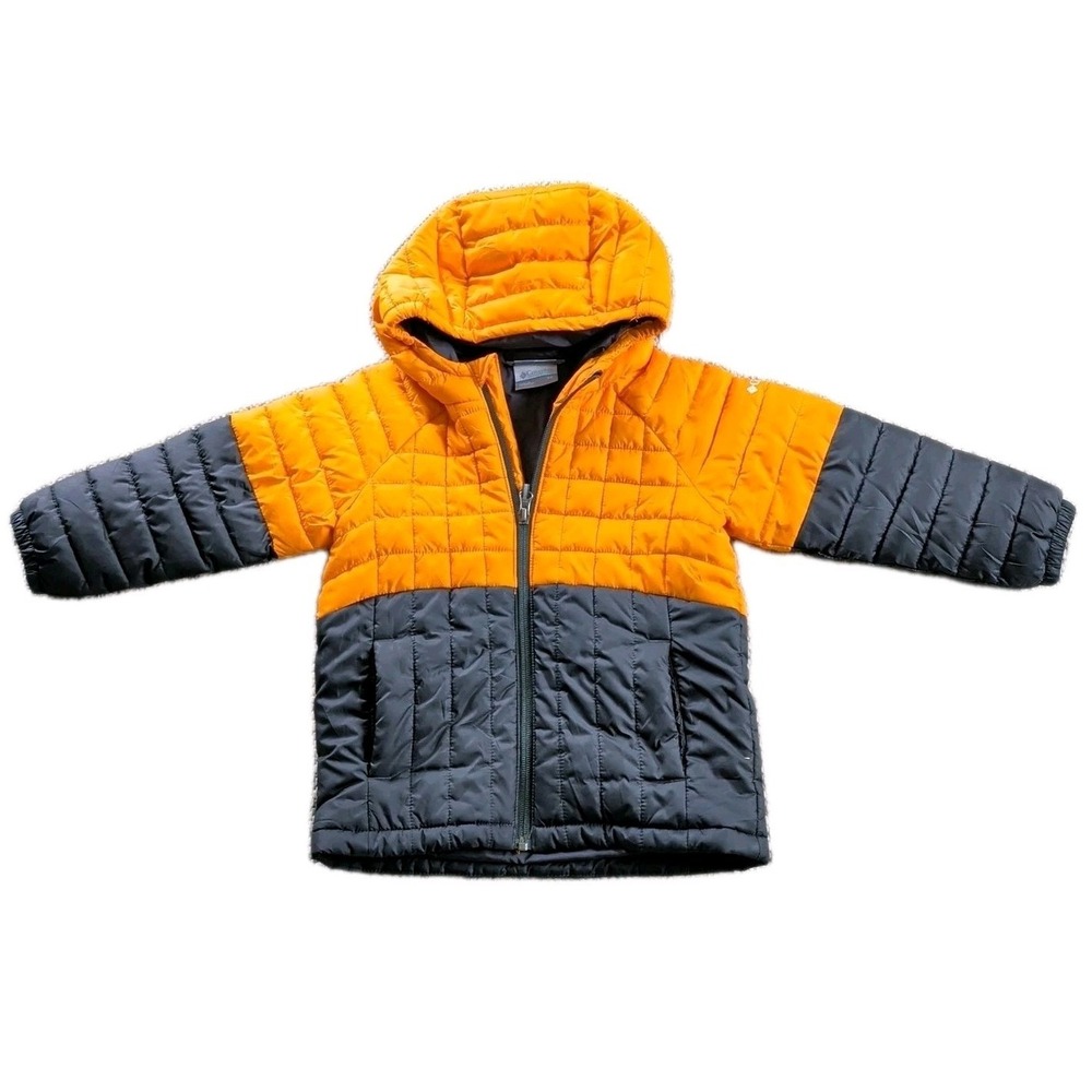 EUC Columbia Youth Boys 4T Humphrey Hills‎ Puffer Jacket Flame Orange/Shark Gray